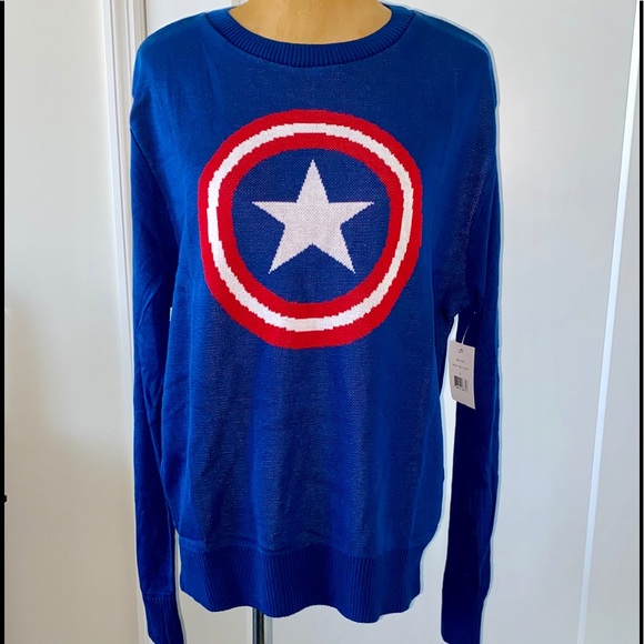 Marvel captain America Sweater Sz large - Picture 2 of 3